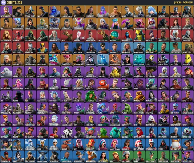 208 Skins, NFA Fortnite account