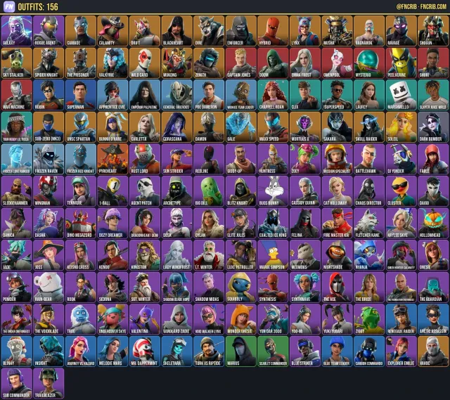 156 Skins, NFA Fortnite account