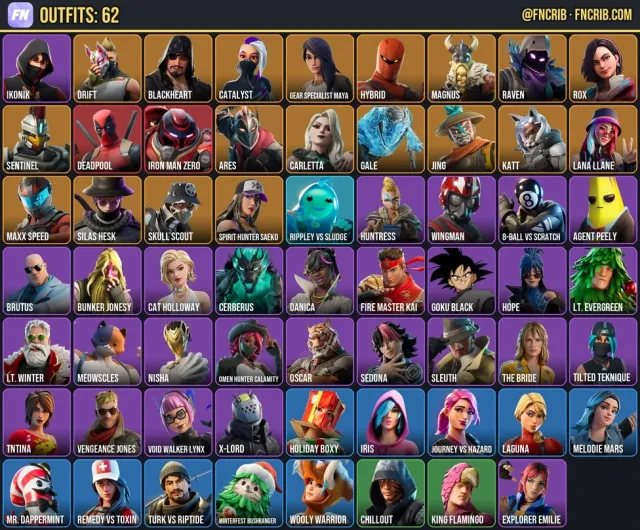 63 Skins, NFA Fortnite account