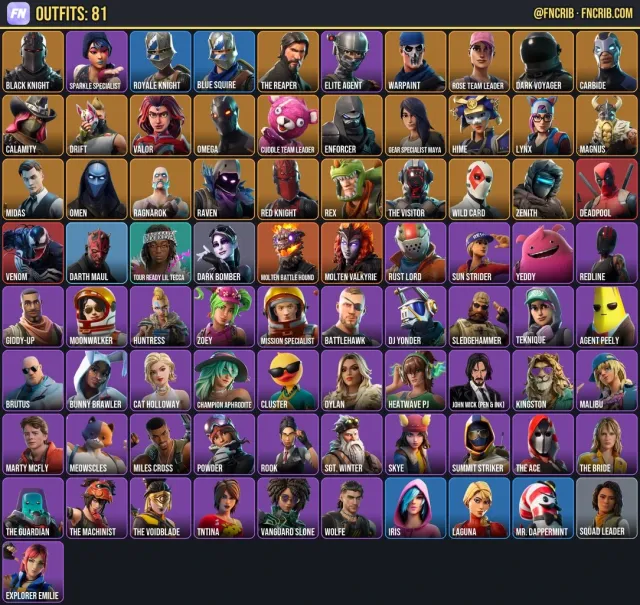 81 Skins, NFA Fortnite account