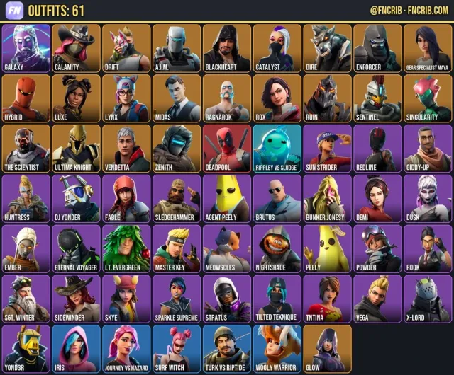 61 Skins, NFA Fortnite account