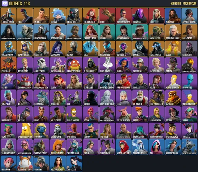 113 Skins, NFA Fortnite account