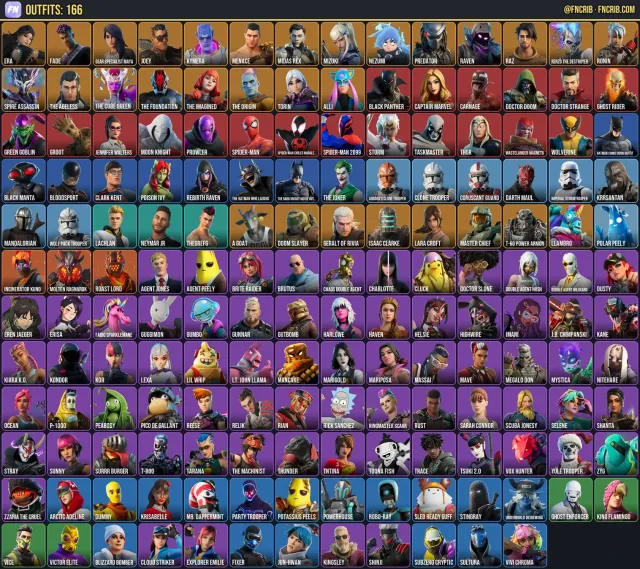166 Skins, NFA Fortnite account