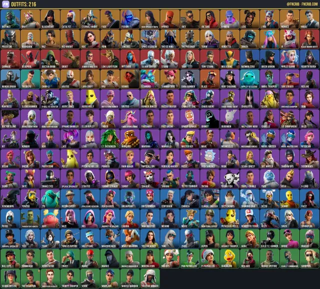 216 Skins, NFA Fortnite account