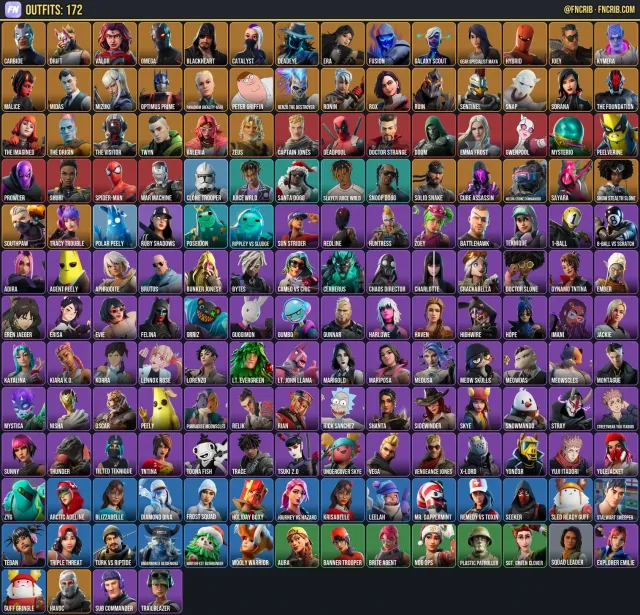 172 Skins, NFA Fortnite account