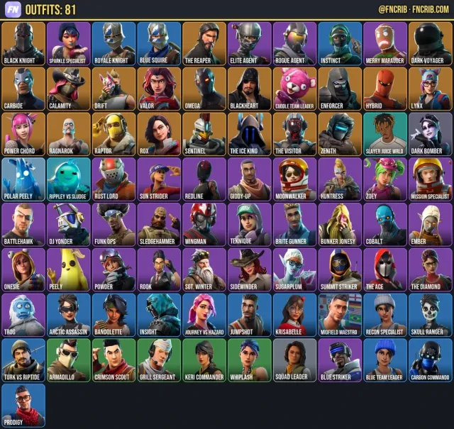 81 Skins, NFA Fortnite account