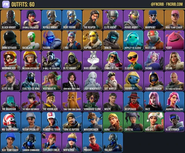 60 Skins, NFA Fortnite account