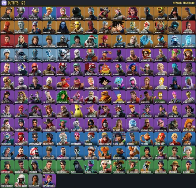 173 Skins, NFA Fortnite account