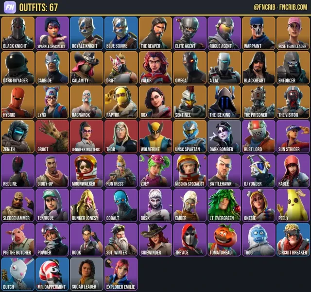 67 Skins, NFA Fortnite account