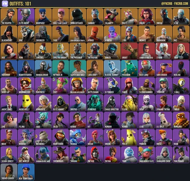 101 Skins, NFA Fortnite account