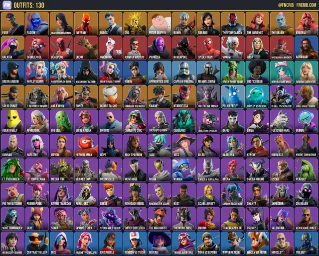 130 Skins, NFA Fortnite account