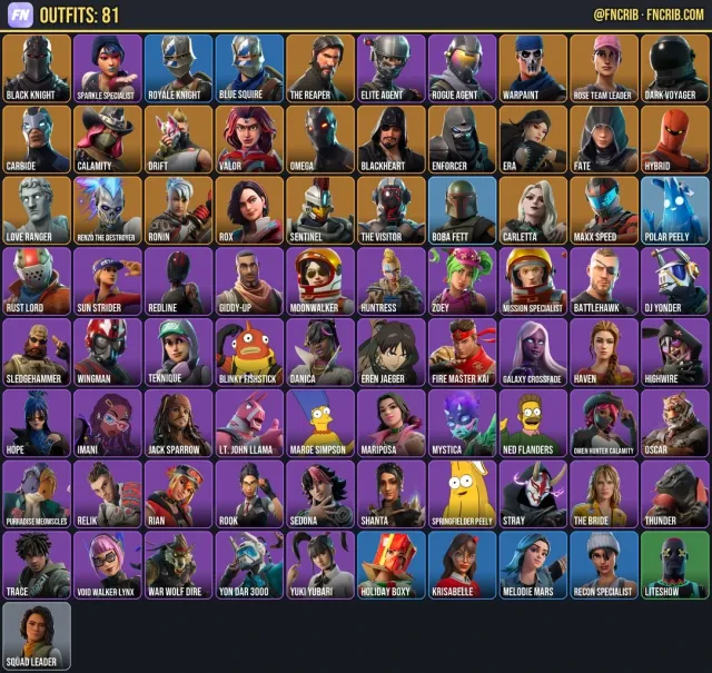 81 Skins, NFA Fortnite account