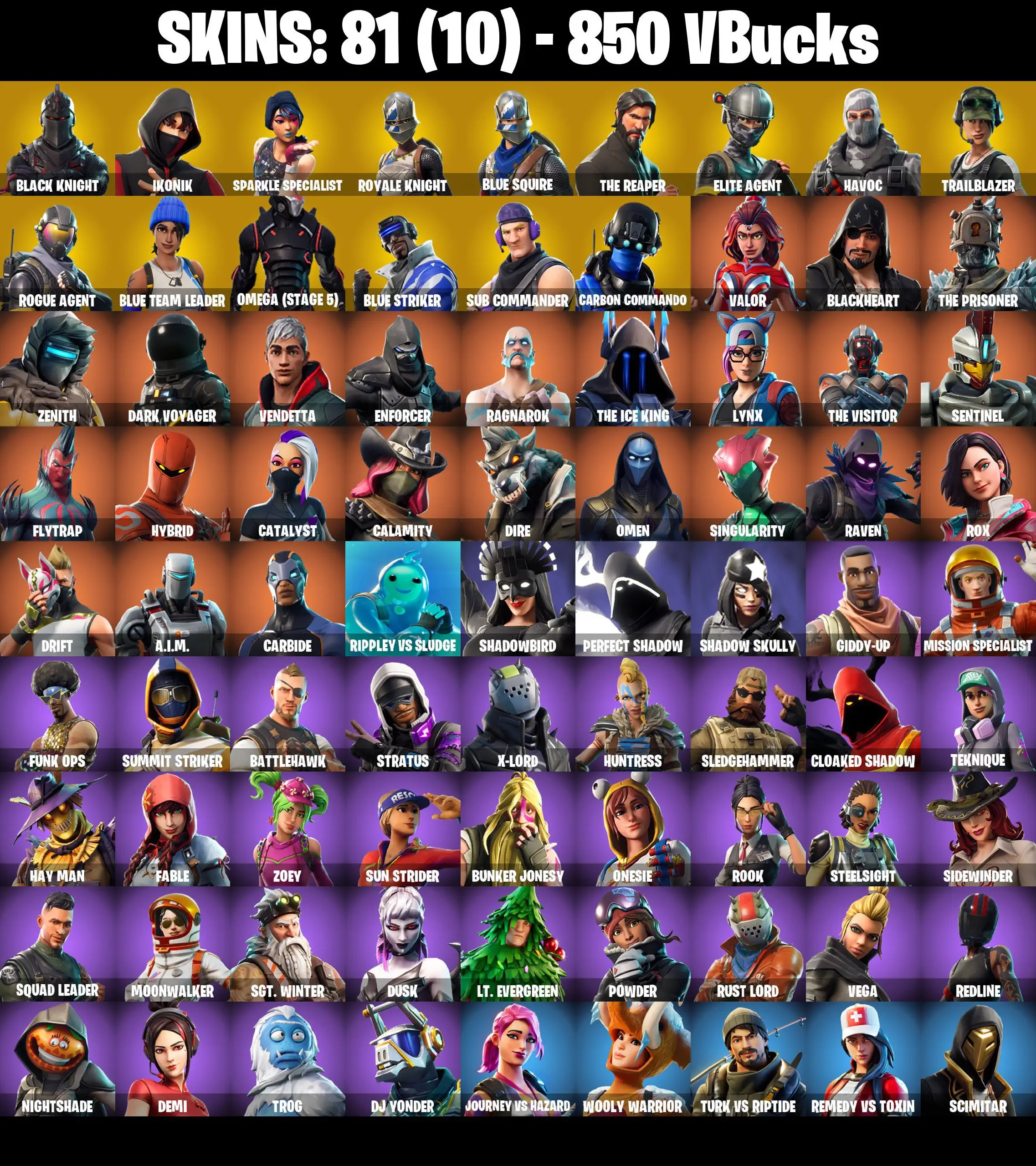 PC/XBOX |81 skins | Black Knight | Black Shield | IKONIK | Scenario