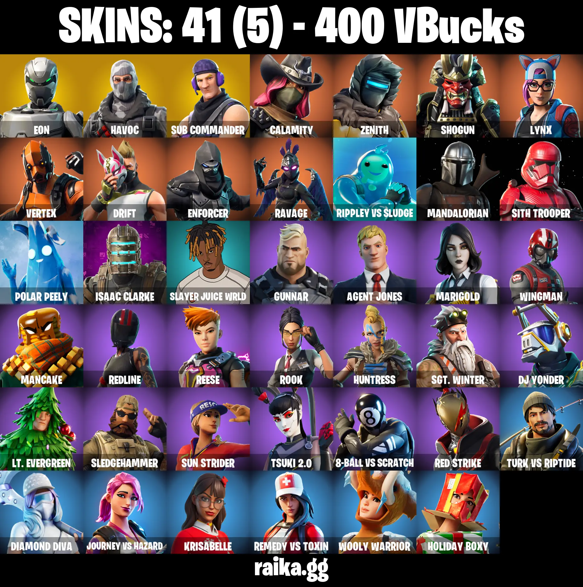 PC/PSN/XBOX |41 skins | Eon | Havoc | Sub Commander | Rust Bucket | Resonator | Instigator | Basic Basher | Hydraulic Wrecker |