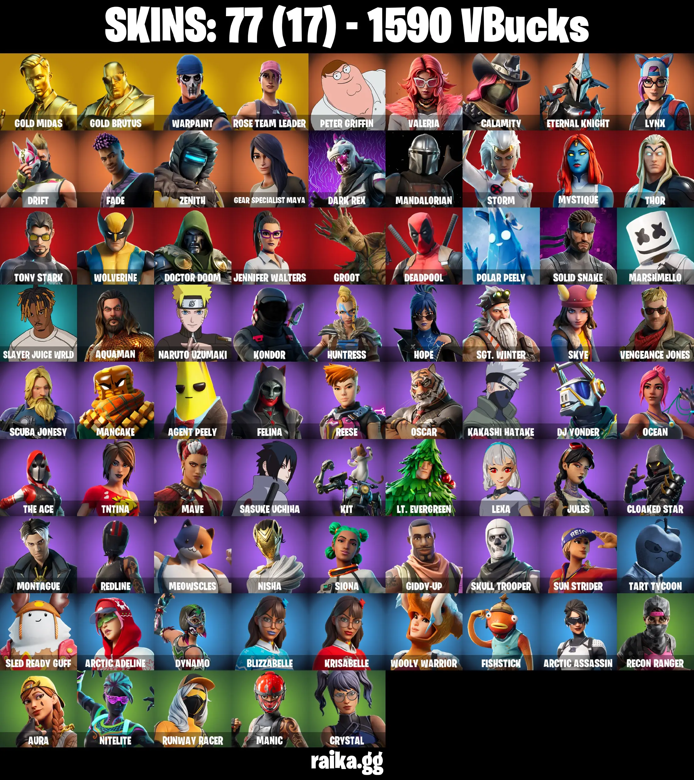 PC/PSN/XBOX |77 skins | OG STW | Gold Midas | Gold Brutus | Rust Bucket | Sigil of the Alliance War | Vindertech Elite | Basic Basher |