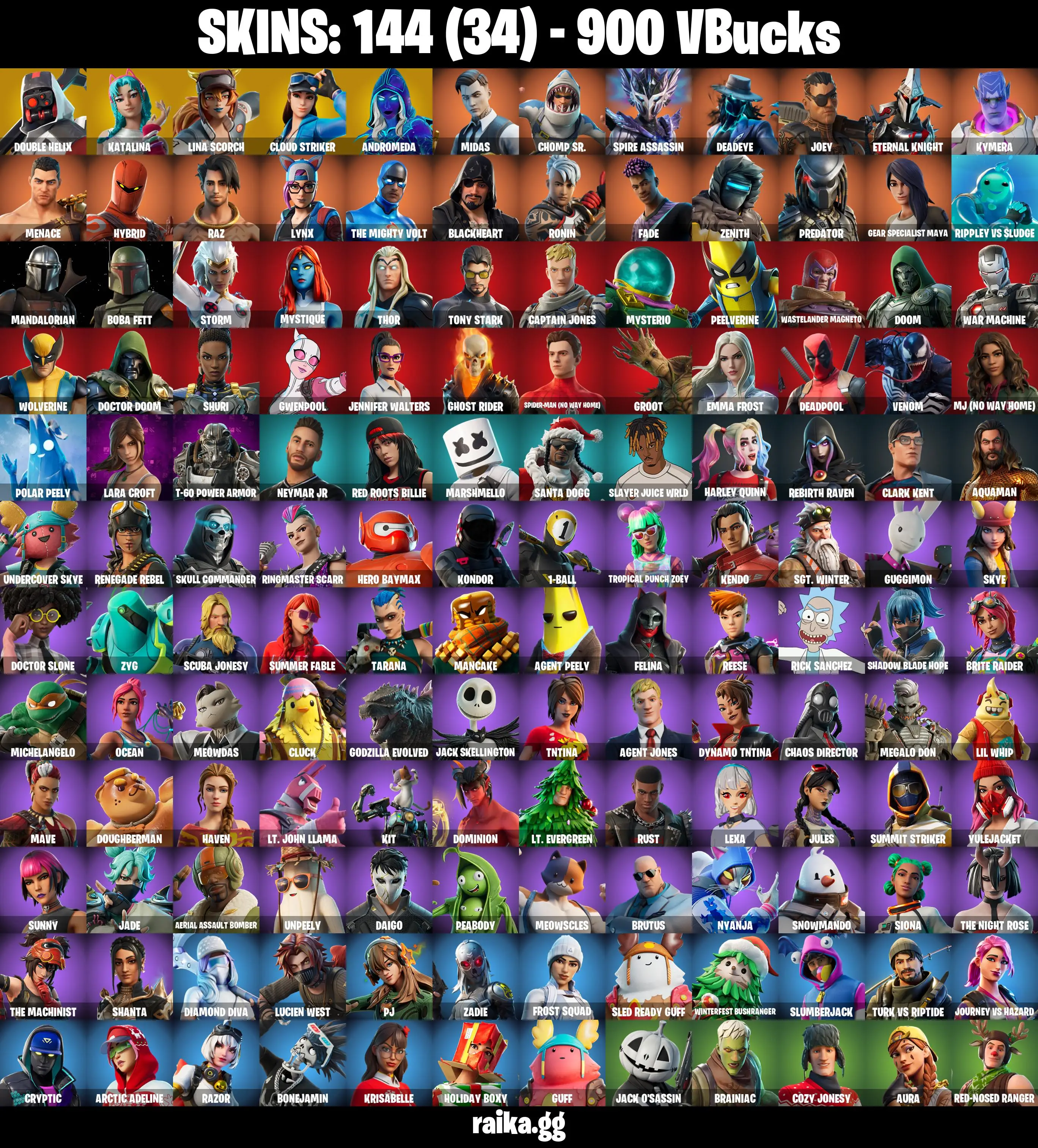 PC/PSN/XBOX |144 skins | Double Helix | Katalina | Lina Scorch | Cloud Striker | Andromeda | Telemetry | Elevation | Pinpoint |